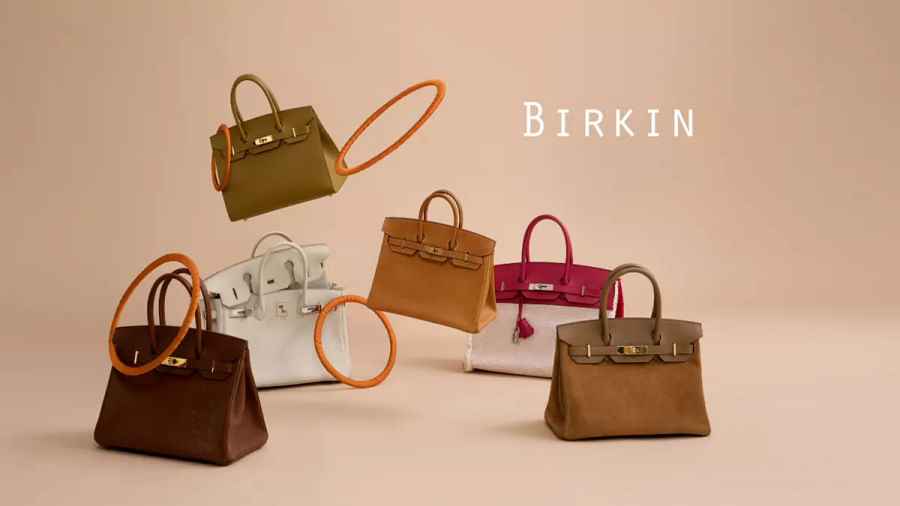 Luxurious Hermes Birkin bags in a collage